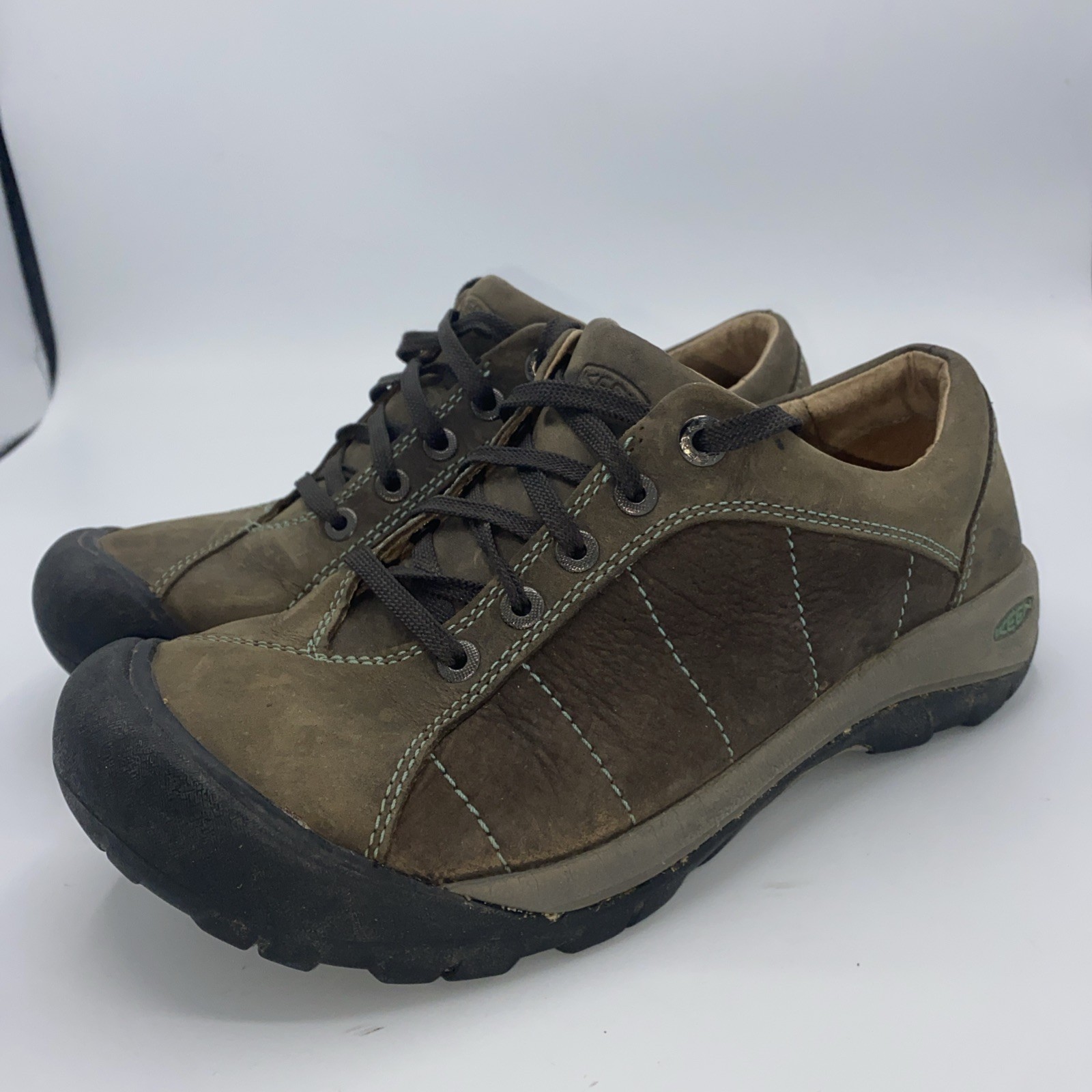 Scarpe da trekking Keen donna Presidio in pelle marrone stringate comode taglia 8 US