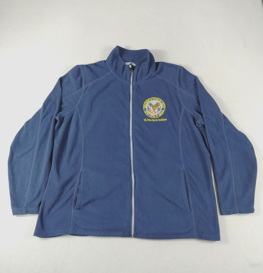 Chaqueta Port Authority para mujer 3XL azul polar cremallera completa Departamento de Asuntos de Veteranos Foto 2 de 4