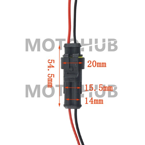 20X Car Waterproof Electrical Wire Cable Connector Male Female 2Pin Way Plug Kit - Picture 3 of 10