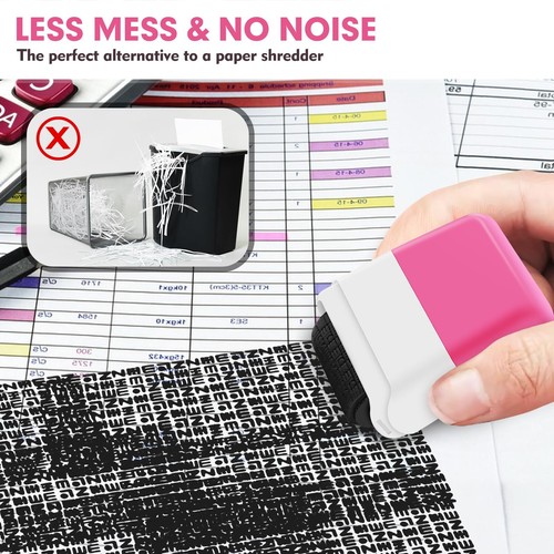 Theft Protection Stamps Identity Roller Stamp Confidential Address Blocker, 2Pcs - Picture 5 of 7
