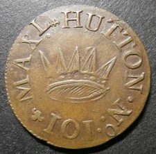 Farthing token - Maxl. Hutton six griffin's heads - Dublin Ireland rare D&H#396