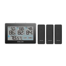 BALDR Digital LCD Wireless Indoor/Outdoor Thermometer Hygrometer w/ 3 Sensors 