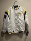 NWT Mens STARTER Los Angeles Rams Vintage Style Full-Snap Satin Jacket Sz large