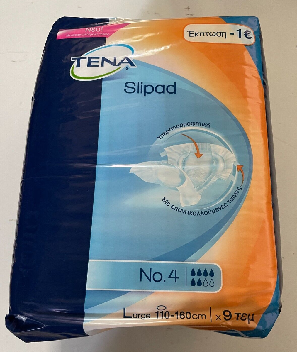 Vintage 00s TENA SLIPAD 9 plastic backed ADULT diapers Large size