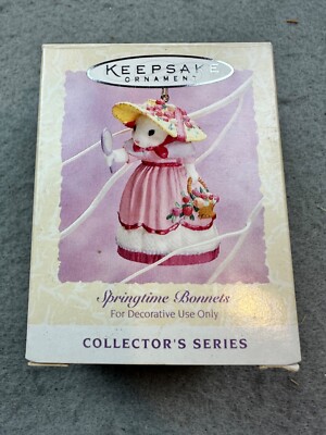 NIB VTG 1994 SPRINGTIME BONNETS Collector's Series Hallmark Keepsake Ornament