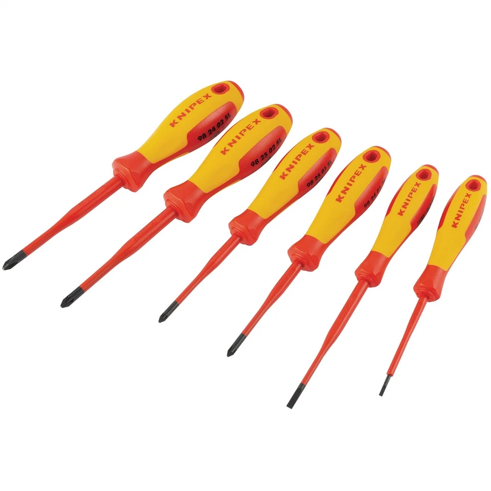 Knipex 90235 VDE Insulated Slotted Phillips® Pozidriv® Screwdriver Set 6 Piece - Image 2 of 2