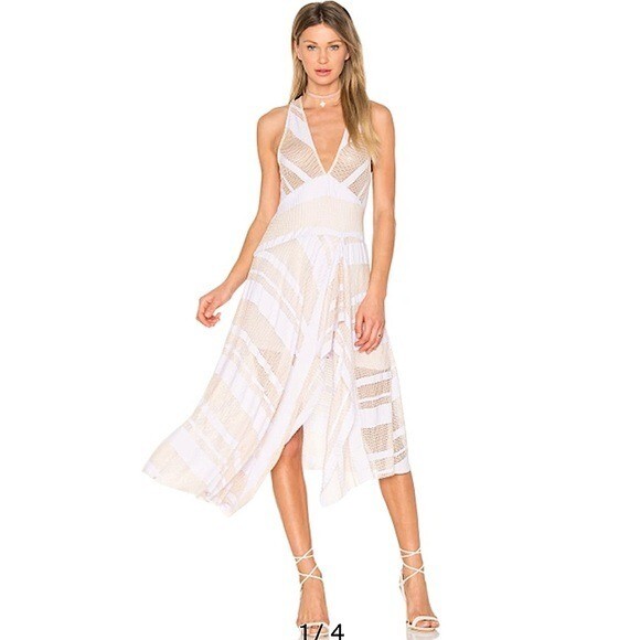 Free People Revolve Adrien Lavender Stripe Midi Dress Sleeveless V Neck XS  boho