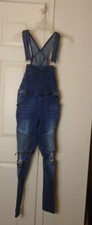 Women’s Blue Denim bib destressed Size small