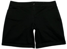New York Company Shorts Women 6 Flat Front Cotton Twill Stretch Black 31X6.5