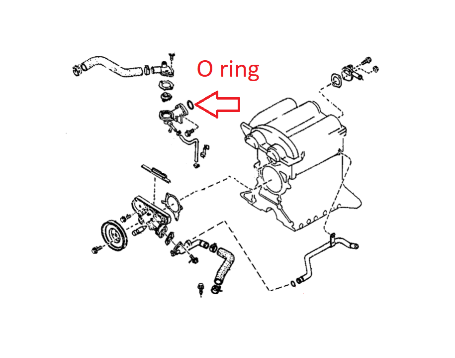 1990-2005 Mazda Miata Thermostat Housing O-Ring | B61P-15-106A