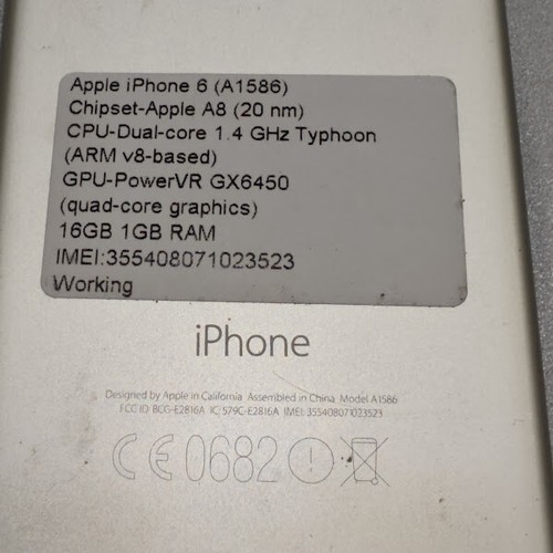 Apple iPhone 6 16GB A1586 - Working, Used, No Accessories - Zdjęcie 10 z 10