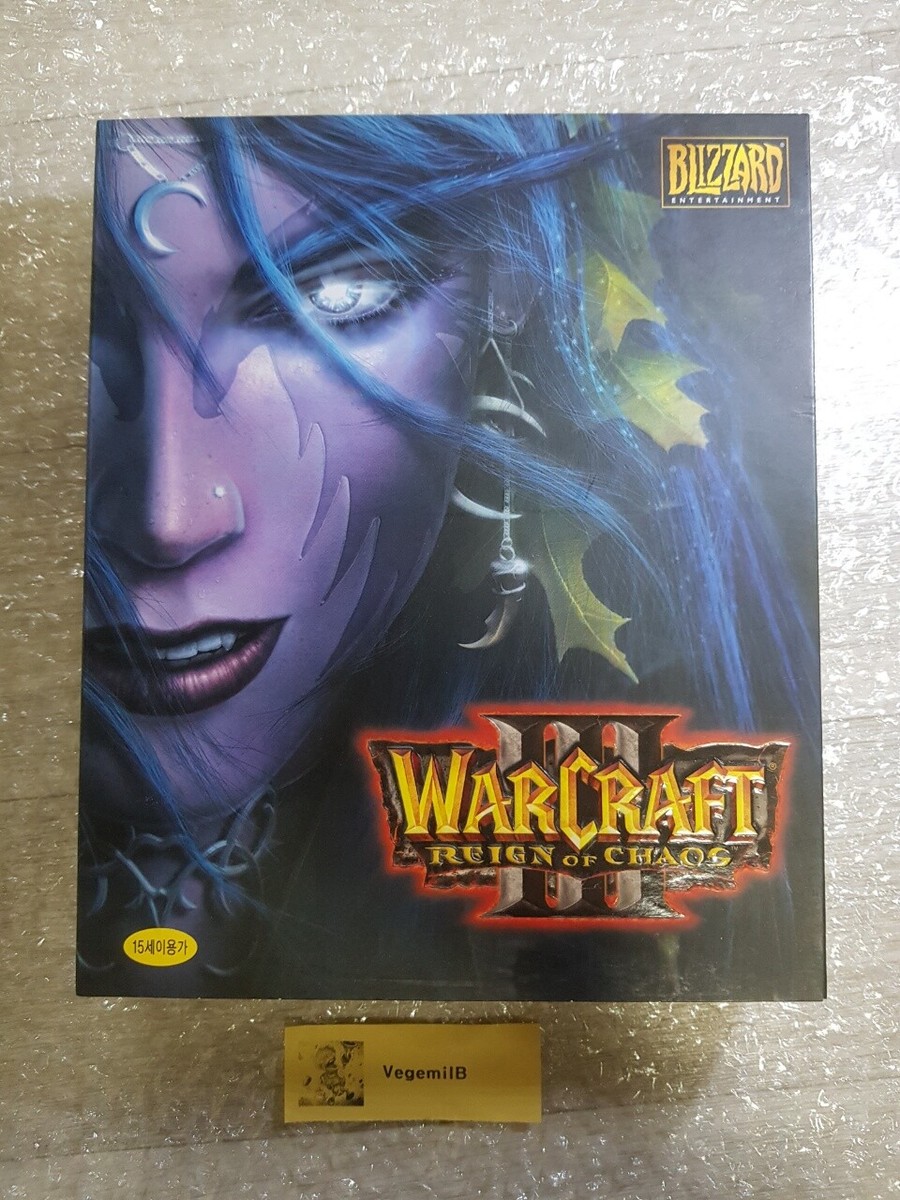 Blizzard PC Game Warcraft 3 Reign of Chaos NightElf Big Box Sealed