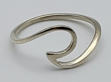925 Sterling Silver "WAVE" Ring Band 5.5 Minimalist