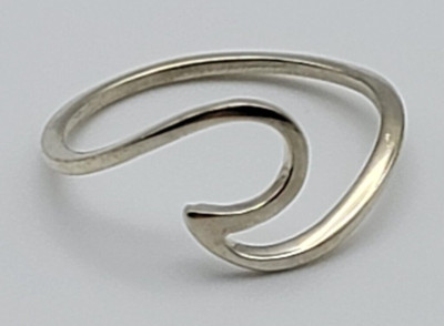 925 Sterling Silber Ring ''WAVE'' Band 5,5 minimalistisch
