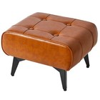 Ottoman Foot Stool With Metal Legs Faux Leather Stool Pouf Couch Stool Modern Mu