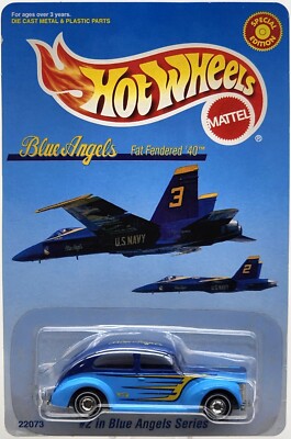 HOT WHEELS 1998 M&D TOYS L.E. U.S. NAVY BLUE ANGELS FAT FENDERED '40 REAL RIDERS