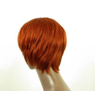 Perruque Afro Courte En Cheveux Naturels - Couleur Cuivré Intense, Taille Moyenne, Neuve