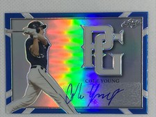 2021 LEAF PERFECT GAME METAL BLUE REFRACTOR COLE YOUNG RC AUTO # 1/15