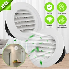 2 PCS Round Air Soffit Vents Louver Grille Covers Ventilation Cover w/Fly Screen