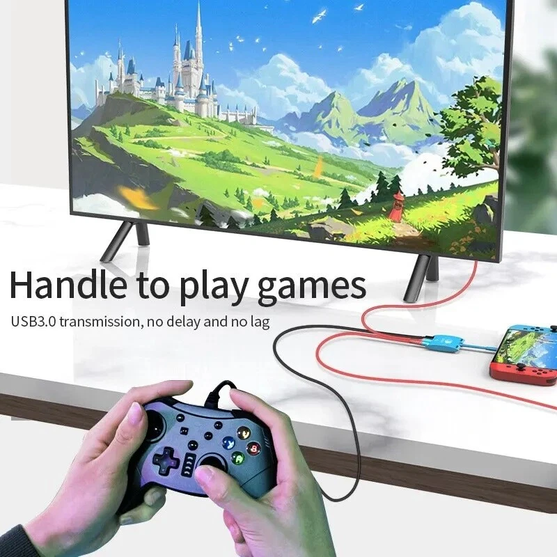 USB C Hub for Nintendo Switch OLED 3-in-1 Adapter USB-C to USB, HDMI & USB-C PD - Image 3 of 4