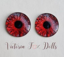 Blythe Doll Eyechips Red Realistic Eye Chips 14mm Custom Furby Ooak Blythe Bjd