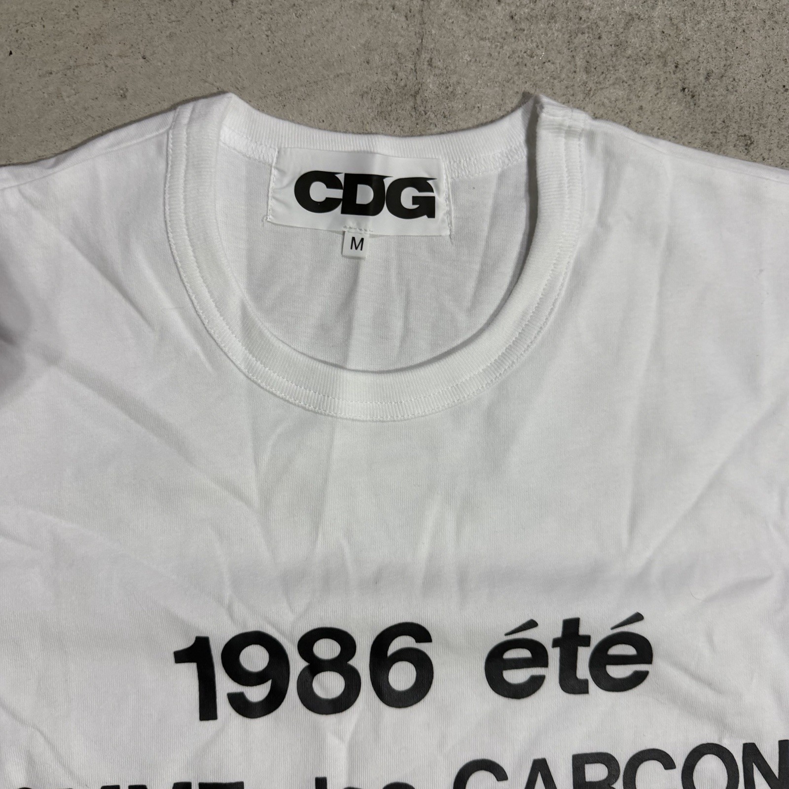 Comme Des Garcons Play 1986 été White Graphic Print Cotton Jersey