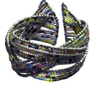 Multicolor Beaded Woven Cuff Bracelet