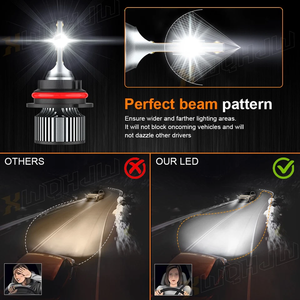 Faro LED bombillas altas/bajas para Dodge Grand Caravan 1996-2007 9007 HB5 Foto 2 de 4