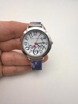 Betsey Johnson Analog Watch with Floral Mesh Band