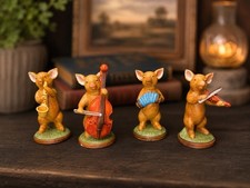 Vintage Enesco Pig Band Figurines Set of 4 Taiwan Ceramic Musical Animals