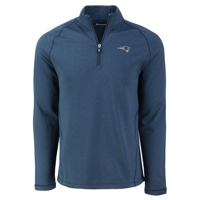 New England Patriots Cutter & Buck Peshastin Eco Fleece Tri-Blend Raglan 1/4 Zip