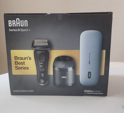 Braun Series 9 Sport+ 9350cc Electric Shaver + PowerCase & Clean