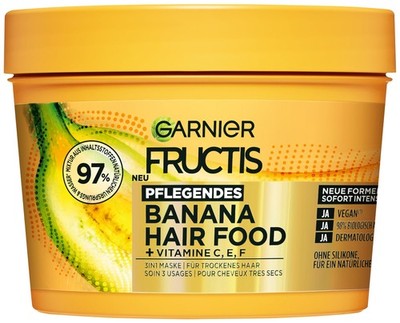 Garnier Fructis Pflegende Bananen Haarmaske, 400 ml (1er Pack), Banana