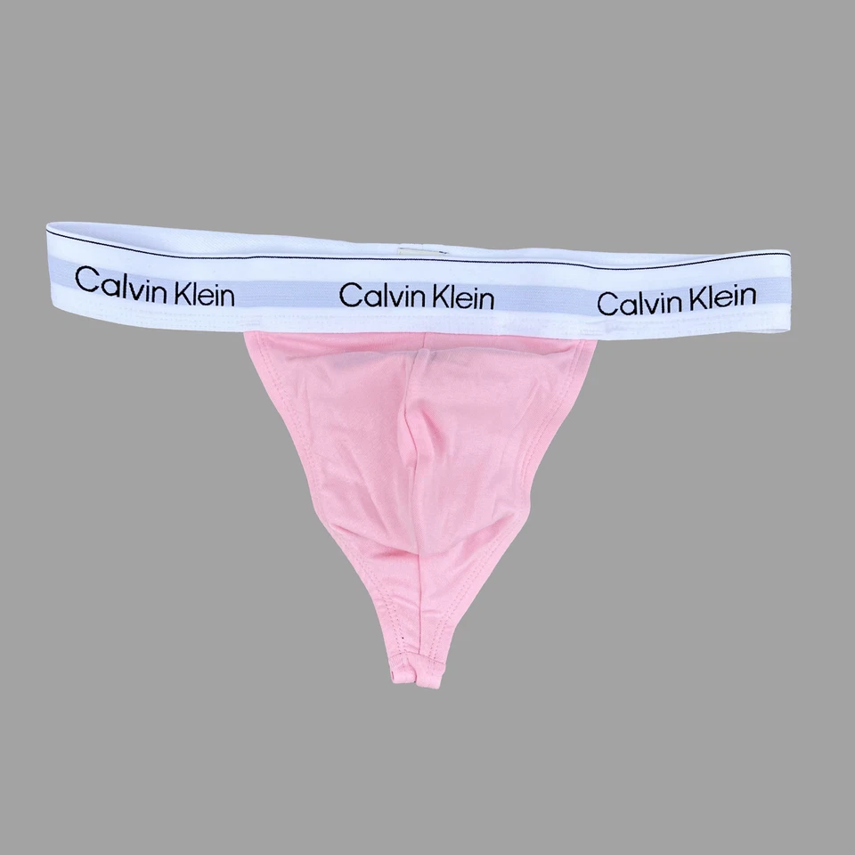 Calvin Klein CK Hombre Rosa Icono Algodón Tanga Tanga Ropa Interior S M L XL Foto 2 de 4