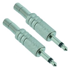 2 x 3.5mm Mono Metal Male Audio Plug Connector