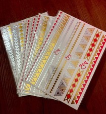 Entire LOT Over 1200 Metallic Flash Tattoo Sheets - Temporary Body Art Festival