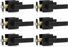 Matte Black Privacy Door Handles - 6 Pack Heavy Duty Interior Levers