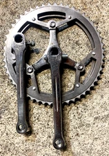 Vintage 50's OLMO Stamped MAGISTRONI Cottered Double 51/49 Steel Crank Set 170mm