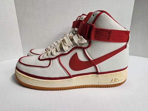 Nike Air Force 1 AF1 07 LV8 Men's Size 12 Sail Bloodline Red 806403-101 Shoes