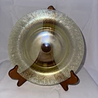 Antique Signed Steuben Topaz Amber Iridescent Art Glass Plate Carder Era