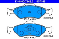 ATE Bremsbelagsatz Scheibenbremse 13.0460-7148.2 FüR Ford Mazda Fiesta KA 121 RB