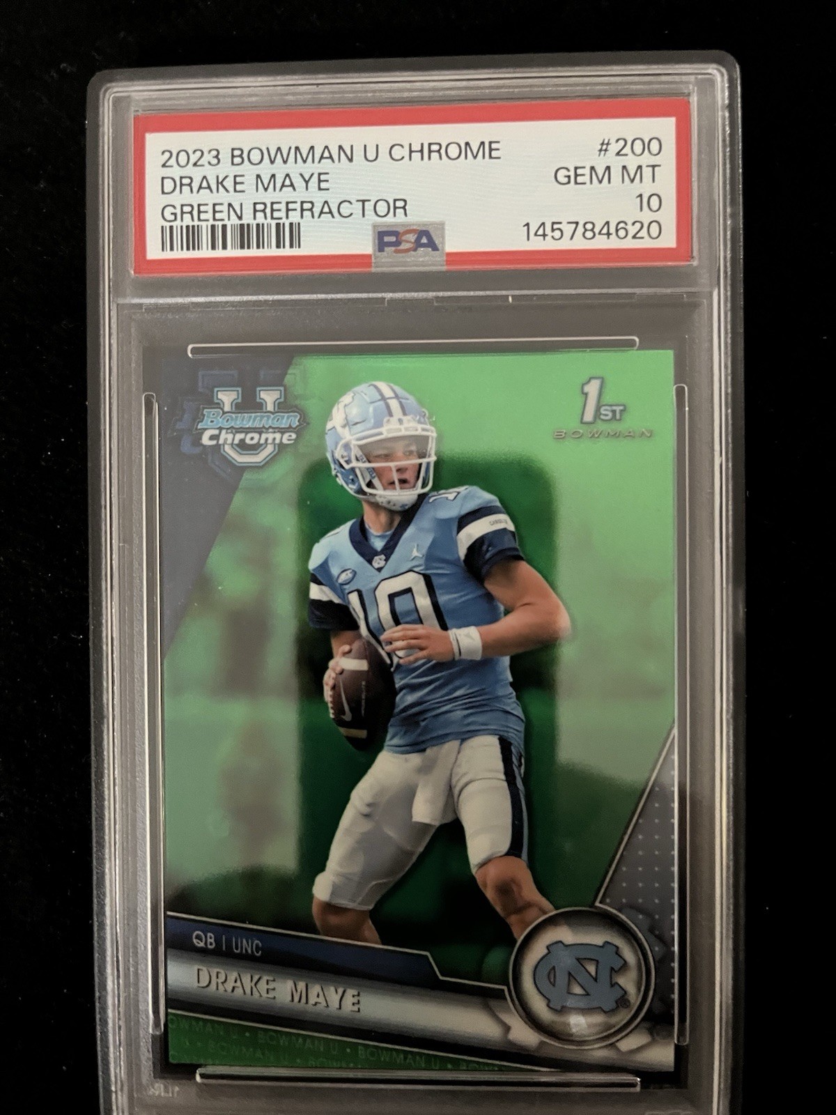 2023 Bowman Chrome Drake Maye 1st Green Refractor 04/99