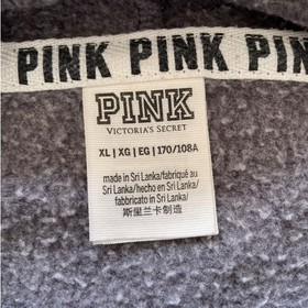 Victoria's Secret PINK Dark Gray Leopard Print Rhinestone Hoodie / Sz XL / Bling