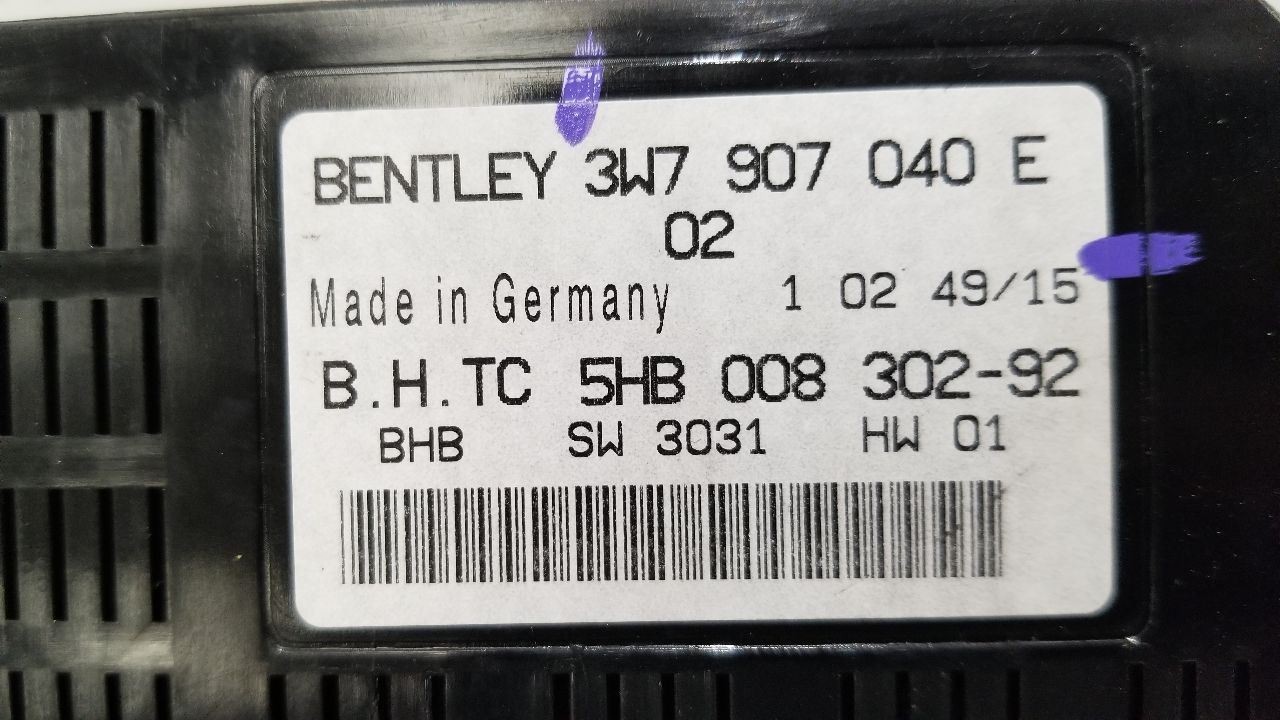 16 BENTLEY CONTINENTAL GTC TEMPERATURE HVAC CLIMATE CONTROL MODULE 3W7907040E