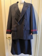 Vintage TWA Ralph Lauren Rodes assistente di volo hostess uniforme GIACCA E GONNA
