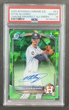2025 Bowman Chrome Sapphire Kevin Alvarez #KA Green Auto /99 PSA 10 Astros