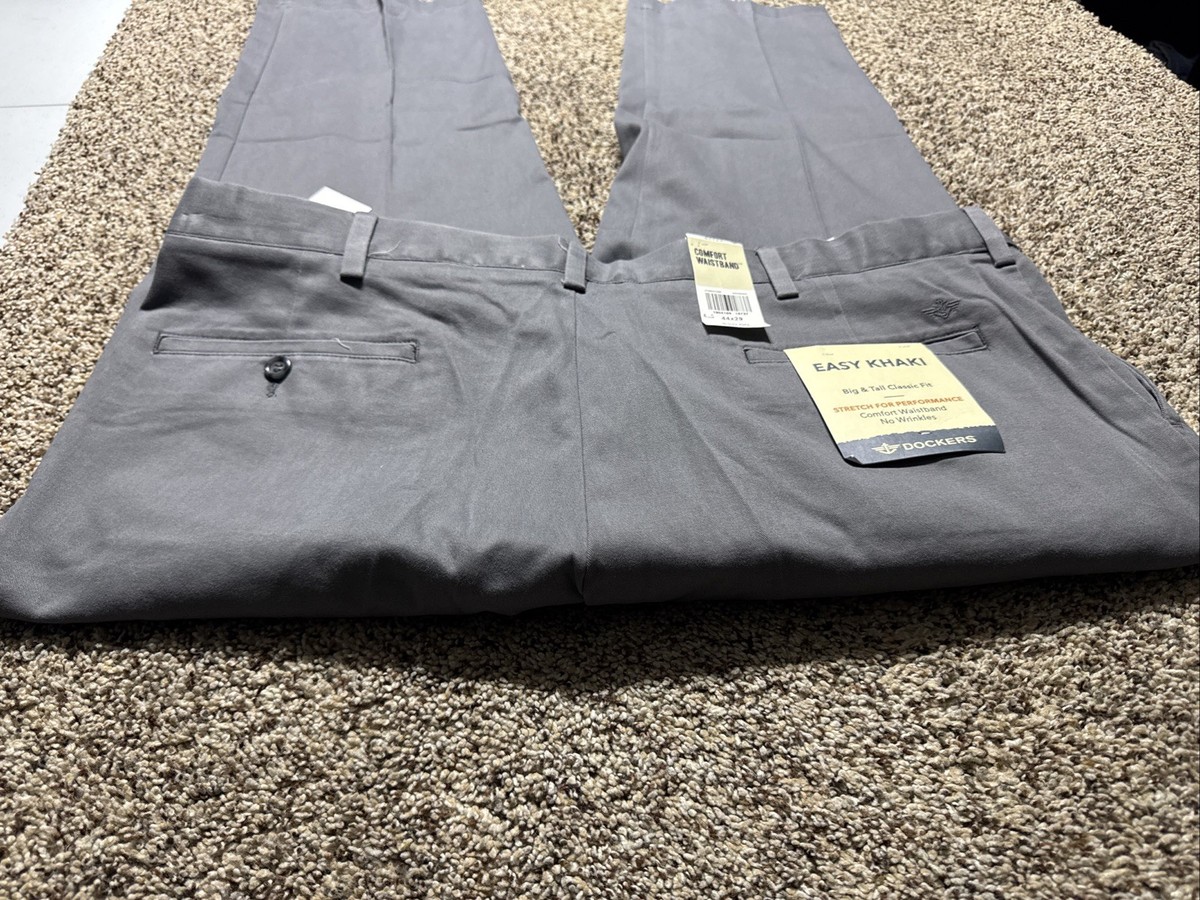 NWT Dockers Easy Khaki 44X29 Gray Comfort Waistband Stretch