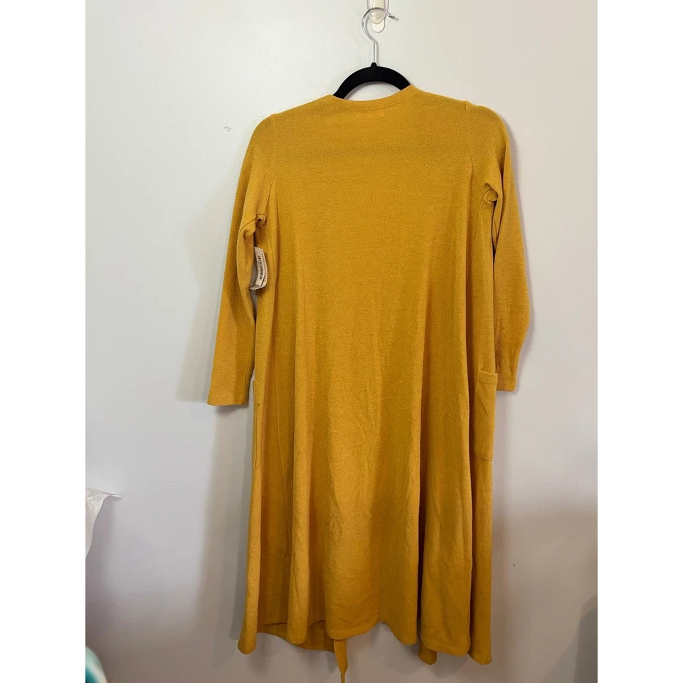 LuLaRoe Sarah Cardigan Duster Sweater Knit Mustard Yellow Womens XS NWT - Image 3 of 3