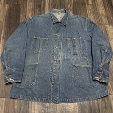 RARE dark 1960s Lee 91-j Denim Chore Jacket Triple Stitch Size 50 Japan