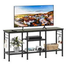 TV Stand for TVs up to 55 Inch, Entertainment Center with Open Storage Shelves,
